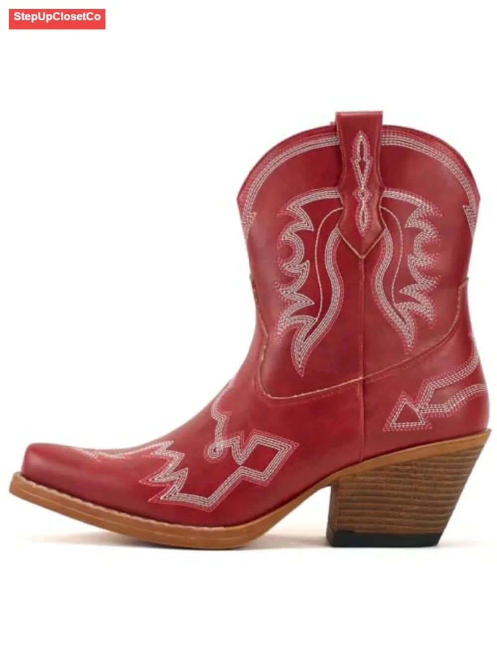 Women's Western Cowboy Ankle Boots with Embroidery